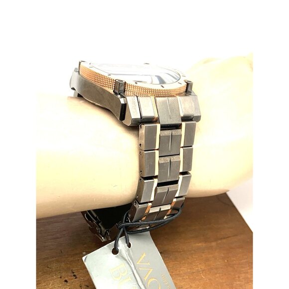 Bulova Men's Watch Precisionist 98D149 Quartz Diamond Dial Rose Gold Gunmetal - Picture 13 of 15